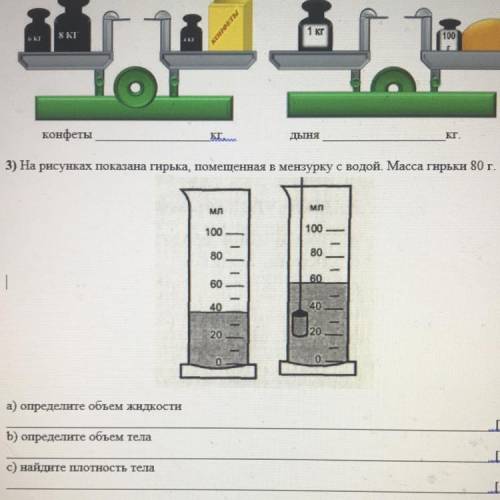 Найдите массу стальной гирьки показанной на рисунке