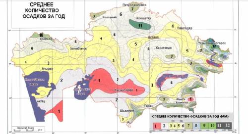 Казахстан климатическая карта