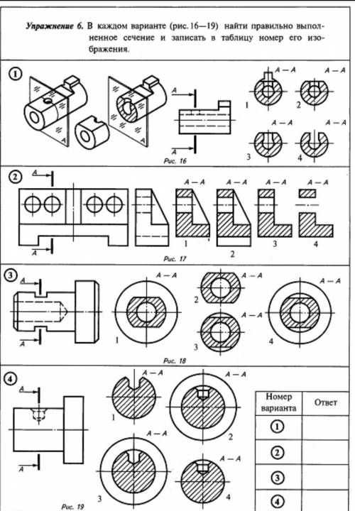 Найдите наглядные изображения деталей по виду и сечению рис 176 ответы