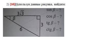 Используя данные указанные на рисунке найдите sin a