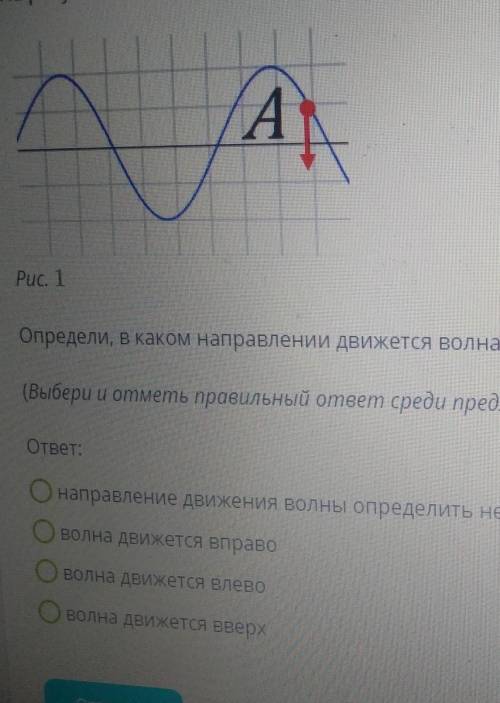 На рисунке стрелкой указано направление скорости частицы а в бегущей поперечной волне