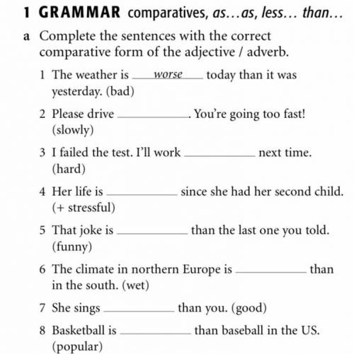 Make comparative sentences