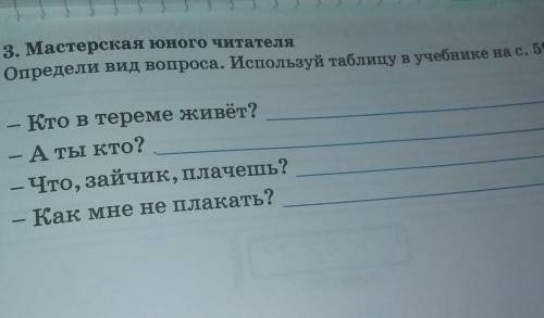 Определи вид вопроса. Мастерская юного читателя заполни таблицу. Кто в тереме живет вид вопроса. Мастерская юного читателя заполни таблицу я это знал, новое для меня.