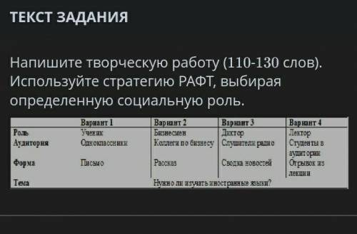 Напишите творческую работу