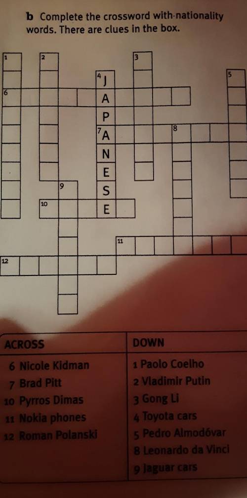 4 complete the crossword