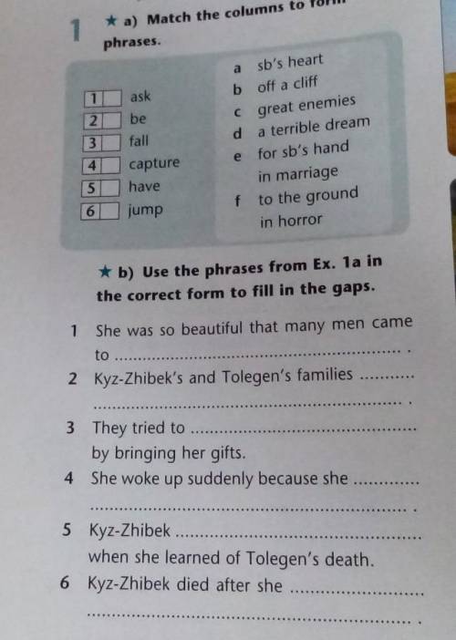 Match the words to form phrases. Match the columns to form phrases. 3. A) Match the phrases.. Match the Words in columns to form phrases Slow. Match the items in column a to the phrases in column b she can.