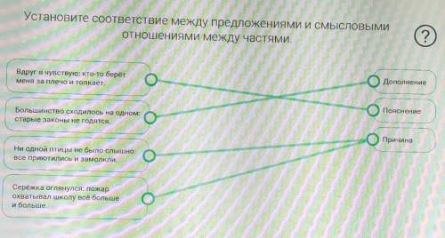 Установи соответствие между предложениями и их схемами