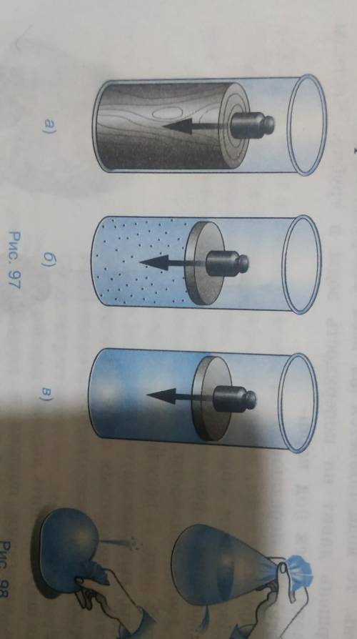 По рисунку 97 объясните передачу давления твердым сыпучим телами
