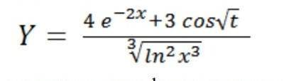 Вычислите корень 10 2. Формула y=(Ln(AX-B)+C)/(2,5bx). X 3 Y 3 формула. T корень 2h/g. E корень 3x+2 +Ln(x2+1).