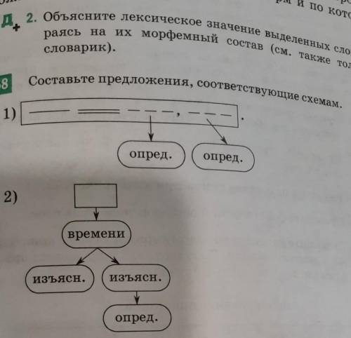 Запишите предложения соответствующие данным схемам придумайте интересную тему для составления