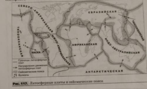 Контурная карта по географии 5 класс литосферные плиты