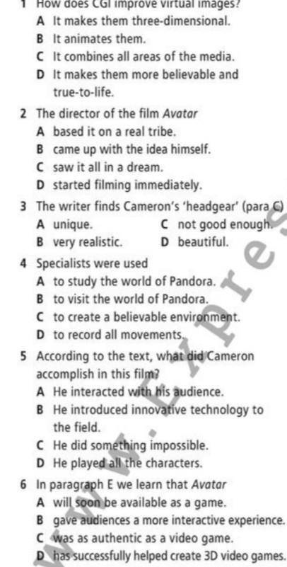 Choose a b or c. Answer the questions.give your reasons. For questions 1-6 choose.