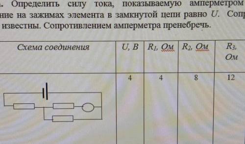 Определите силу тока показываемую амперметром в схеме напряжение на зажимах элемента