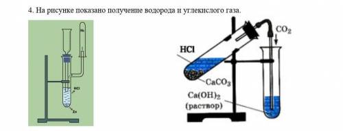 На рисунке изображен прибор для получения углекислого газа и проведения