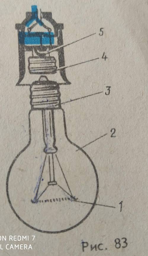 Пользуясь рисунком 83 расскажите как устроена современная лампа накаливания
