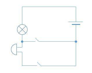 Нарисуйте схему соединения батарейки двух лампочек и двух ключей при котором включение и выключение