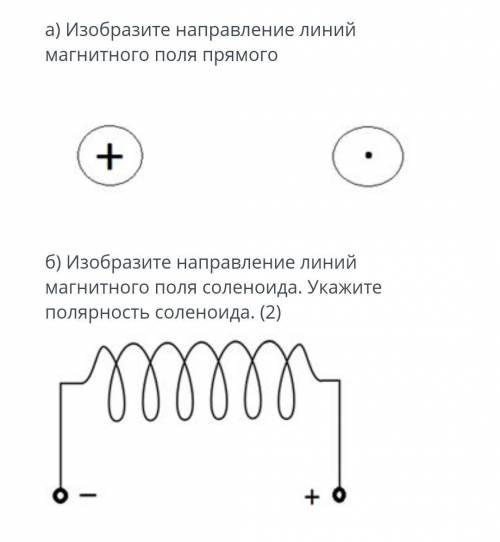 На рисунке показаны картины расположения и направления магнитных линий