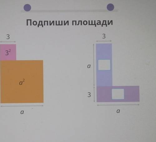 Подпишите площади