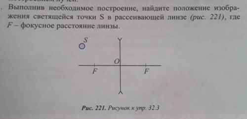 Выполнив построение найдите положение изображения светящейся точки s в рассеивающей