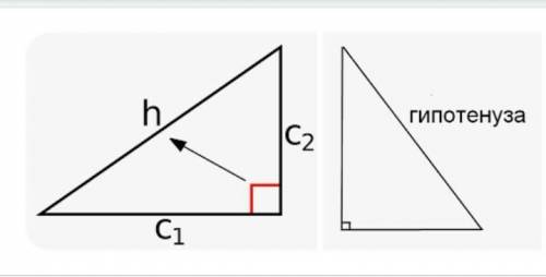 Подпишите на чертеже названия сторон прямоугольного треугольника катет