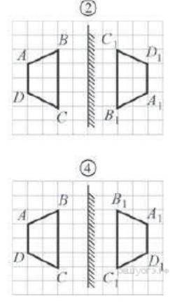 Какой из рисунков соответствует изображению объекта abcd в плоском зеркале прямоугольник