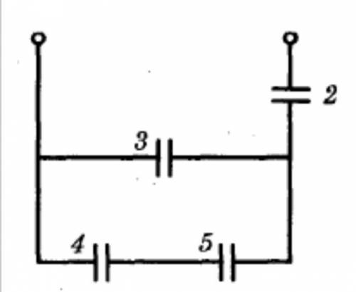 На рисунке изображена схема соединения двух конденсаторов