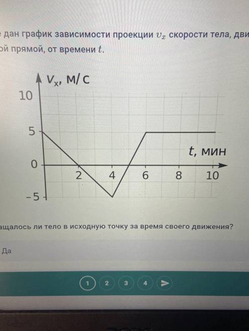 На рисунке график зависимости проекции