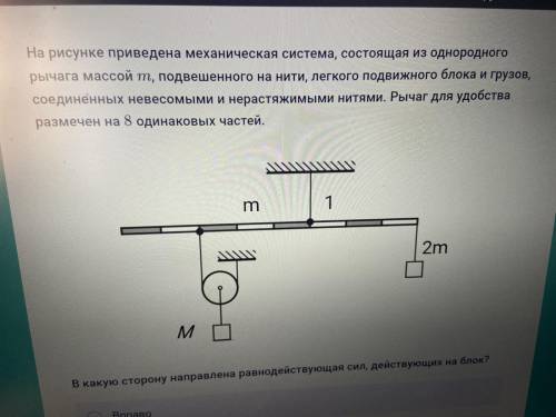 На рисунке показана система состоящая из очень легкого рычага и невесомого подвижного