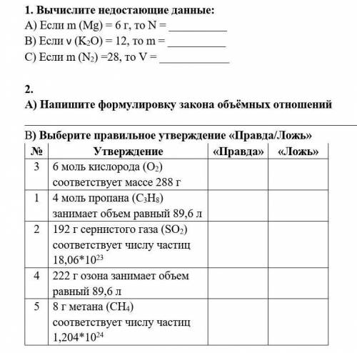 Рассчитайте недостающие данные заполнив таблицу