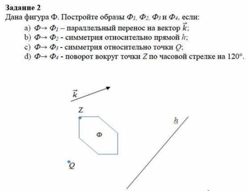 Посмотрите на рисунок и определите с помощью каких преобразований можно перевести фигуру f1 в другие