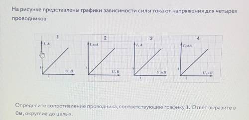 На рисунке изображена зависимость силы тока от напряжения для двух проводников какой из графиков