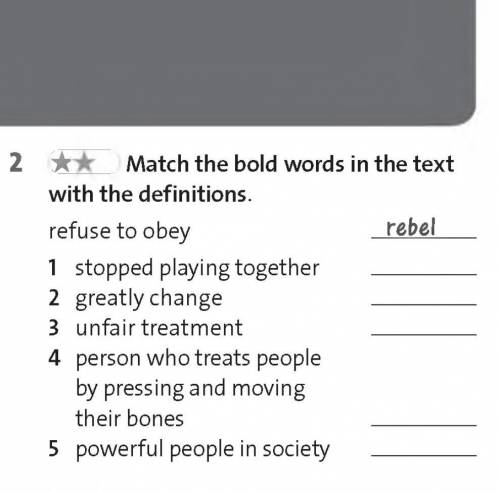 Match the words text. Match the Words in Bold in the text with the Definitions. Bold Words. Explain the Words in Bold.